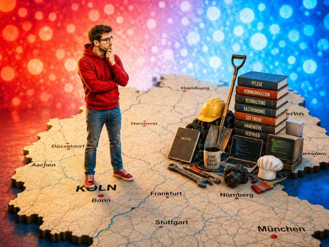 Man on map of Germany