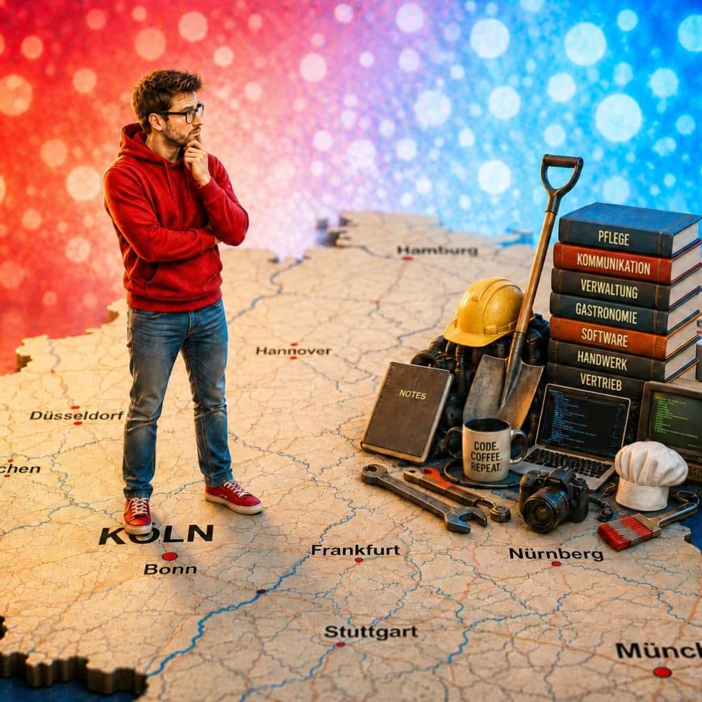 Man on map of Germany
