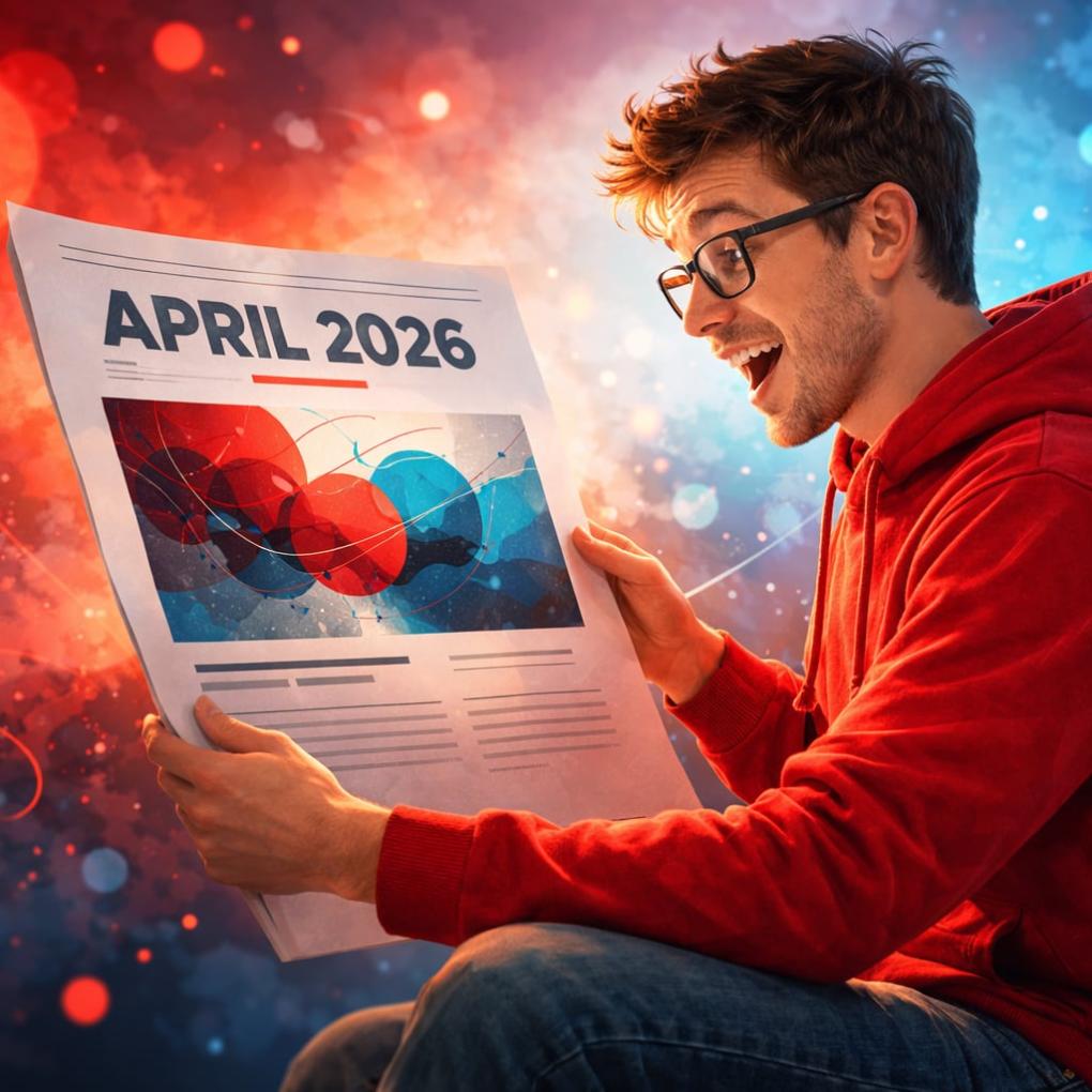 Man with page showing an article with prominent date