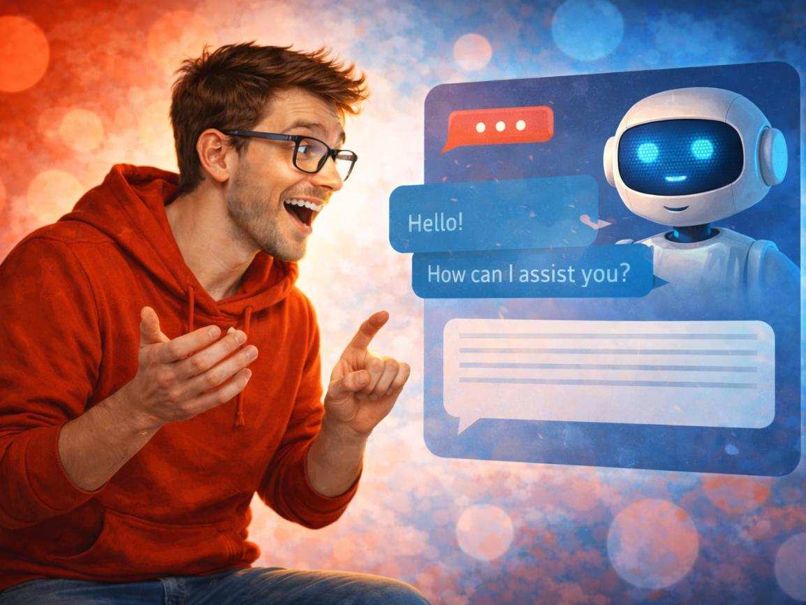 Man communicates with ChatBot