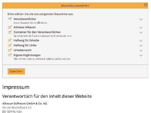 Datenschutz-Baukasten - Auswahl der Bausteine